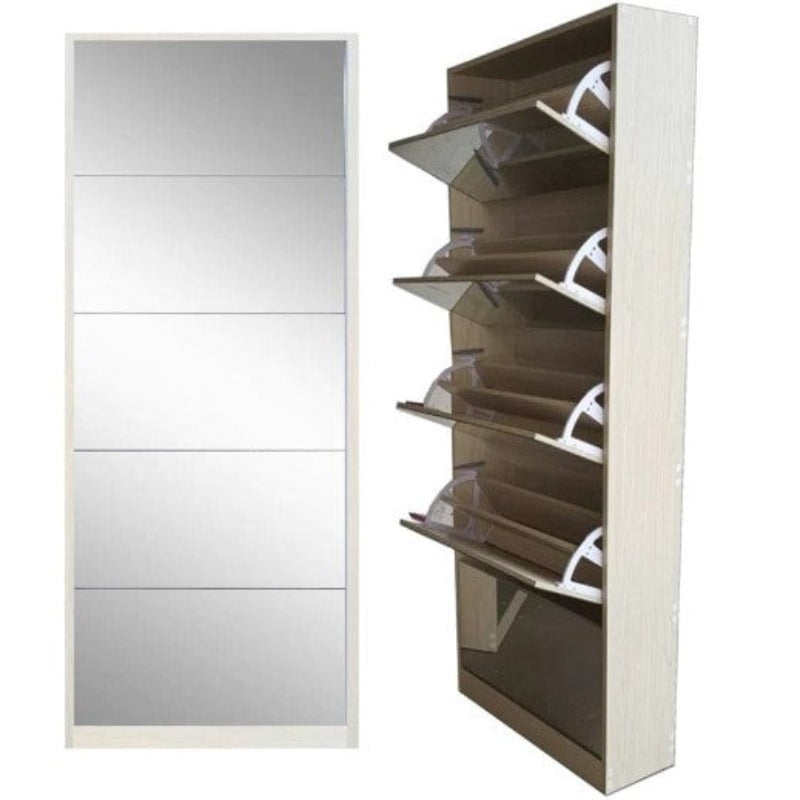 Bedroom Suites & Drawers Mirror Shoe Bainet  5 Tier White (7232455082073)