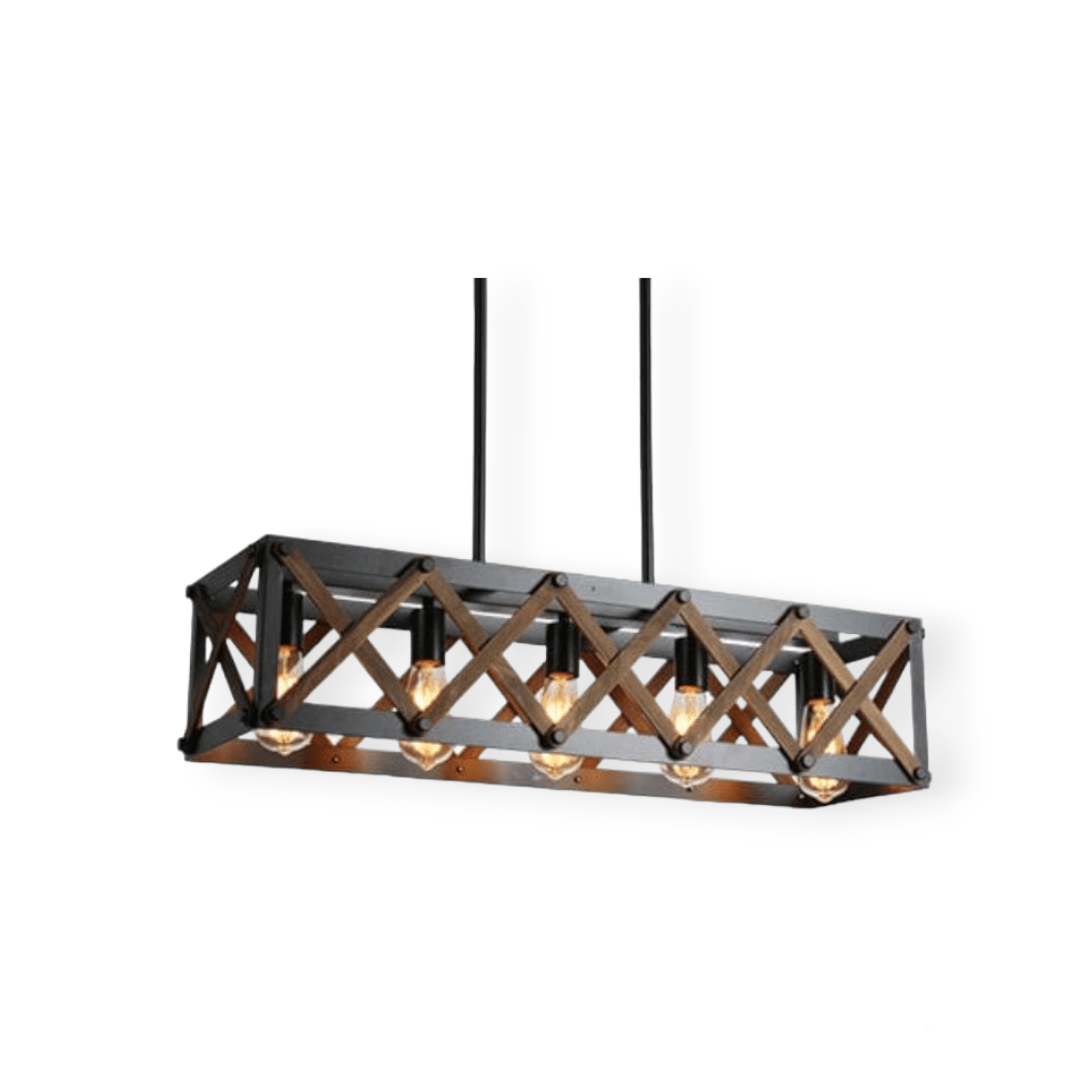 SUPERLUME PENDANT LIGHT Pendant Wood And Matt Black ELR2054WB (7239560527961)