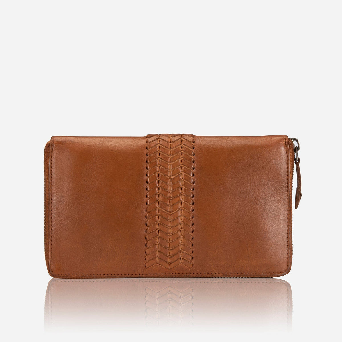 Brando Wallets Brando Large Zip Around Purse Tan (7225700647001)