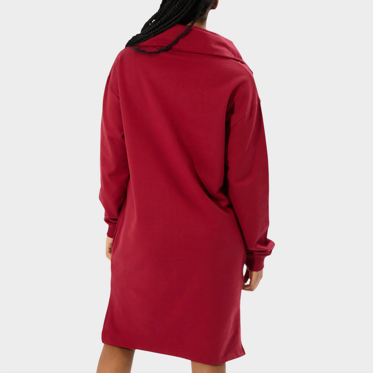 Jeep Dress Jeep Women Zip Through Cowl Neck Dress Maroon