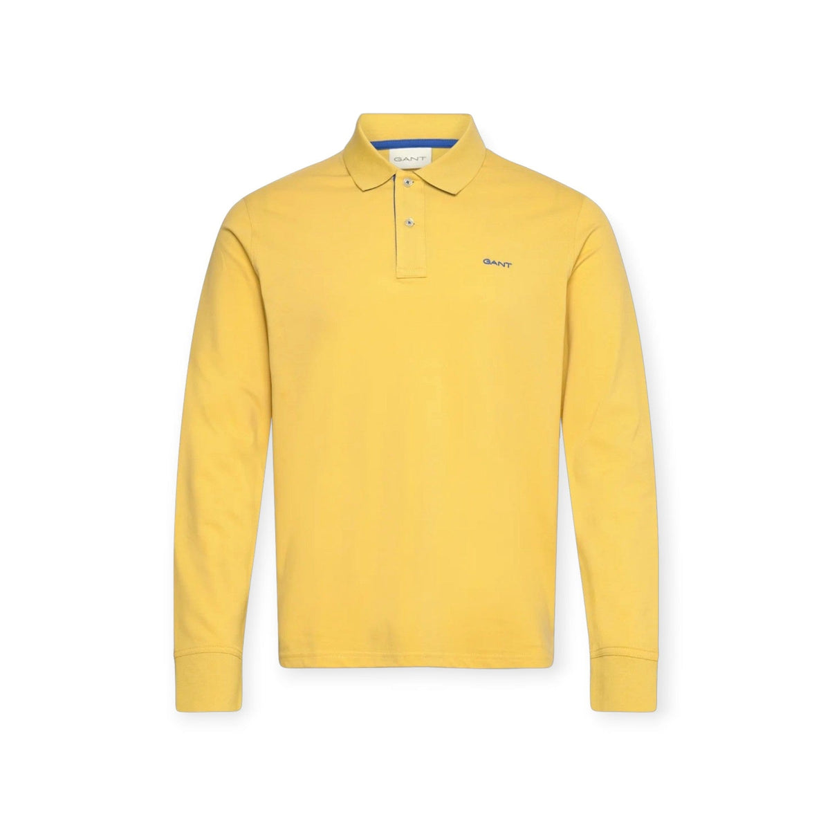 Gant Golf T Shirt S Gant Regular Contrast Pique Long Sleeve Yellow