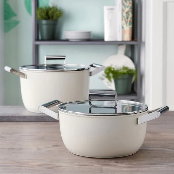 smeg POTS Smeg 24cm Casserole With Lid Cream CKFC2411CRM (7211191205977)