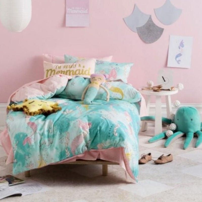 Linen House Duvet Cover Linen House Hiccups Aqua Fishtale Duvet Cover Set (4673191968857)