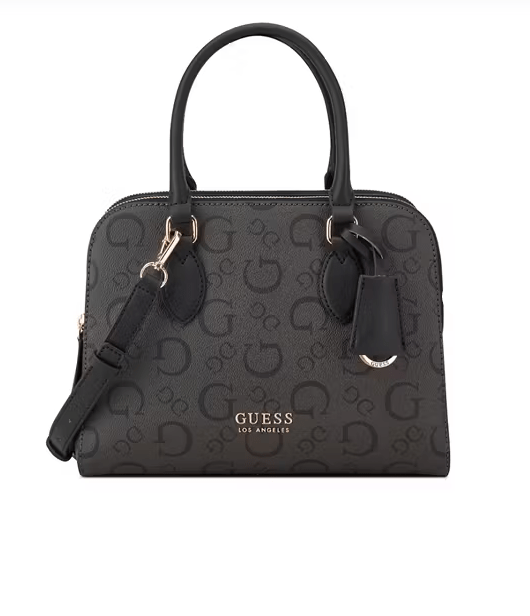 Guess Ladies Handbags Guess Women's Bag Delphina Satchel Black (7795100516441)