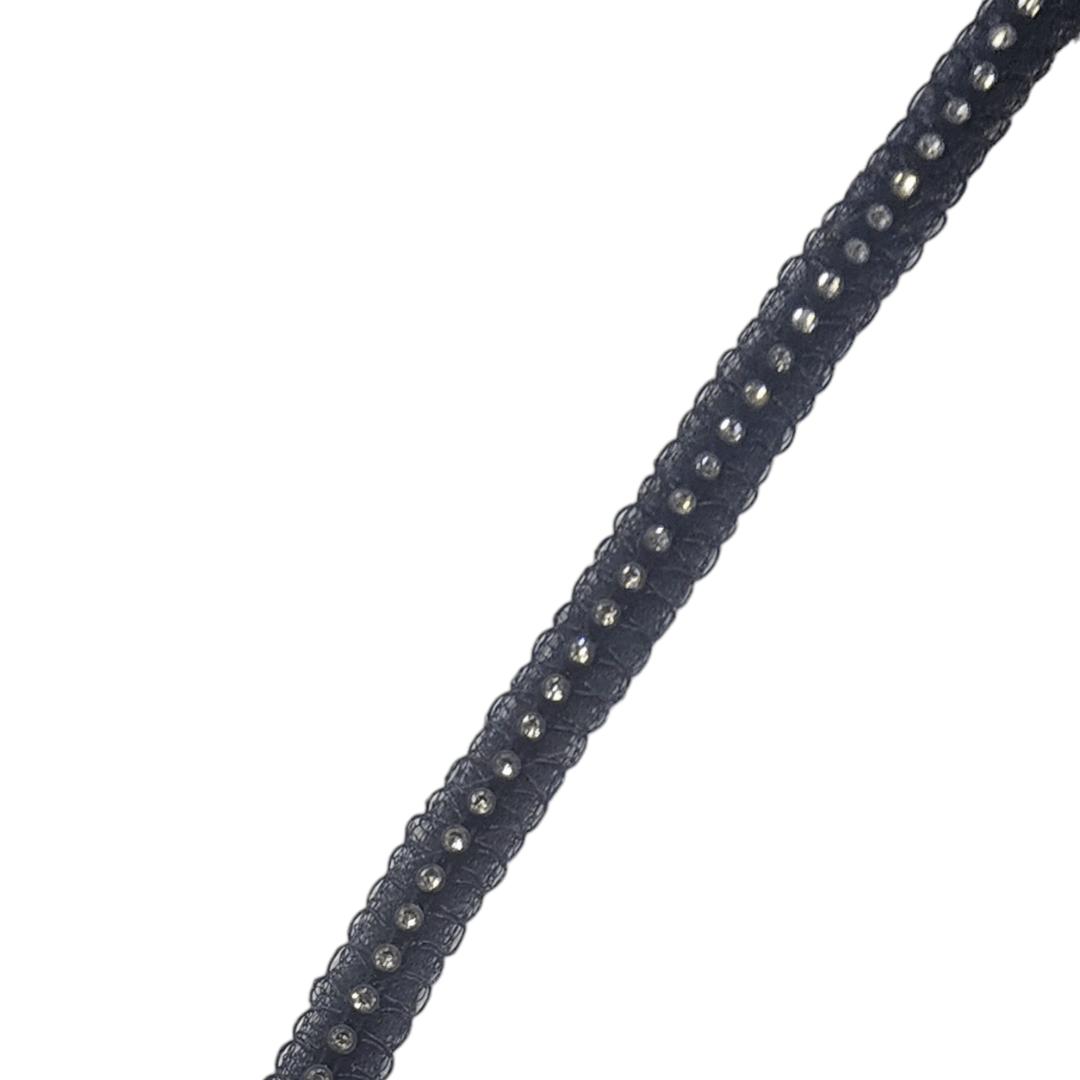 TRIMMINGS HABBY Black Glass Pearl Rib Trimming (7680148275289)