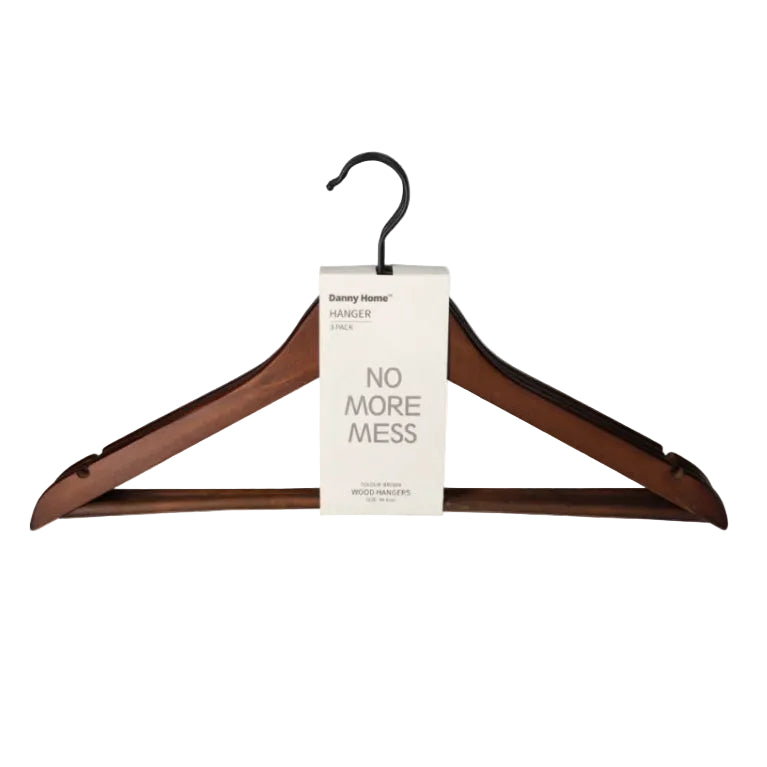 Danny Home Wood Hanger Set 3 Pieces 44.4cm Brown WH010M-3PDQ.