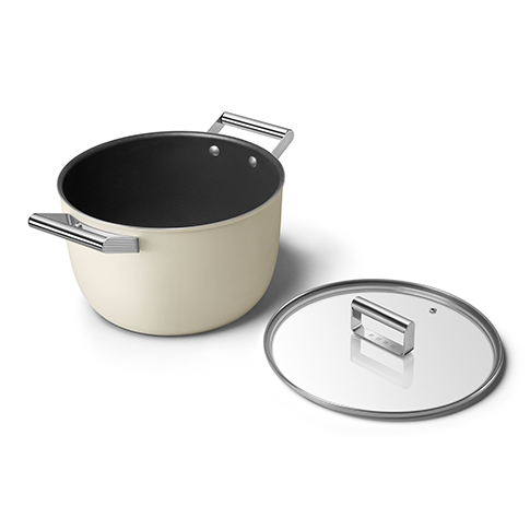 smeg POTS Smeg 26cm Casserole Pan With Lid CKFC2611CRM (2061733888089)