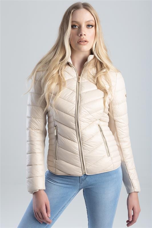 Sissyboy Ladies Quilted Puffer Jacket Oatmeal (7311590654041)