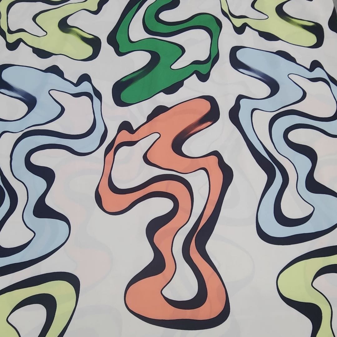 SATIN Dress Fabrics Printed Bolvian Satin Fabric 150cm Green/Lemon/Powder (7461194530905)