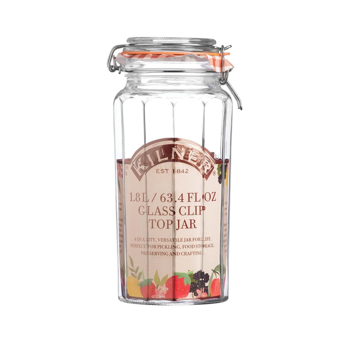 Kilner Universal Jar Kilner Facetted Clip Top Jar 1.8 Litre KL0025735 (7802479050841)