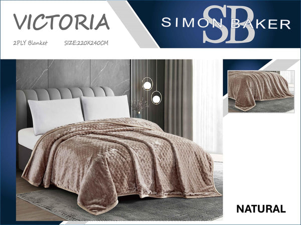 Simon Baker Victoria 2Ply Blanket 220x240 Natural