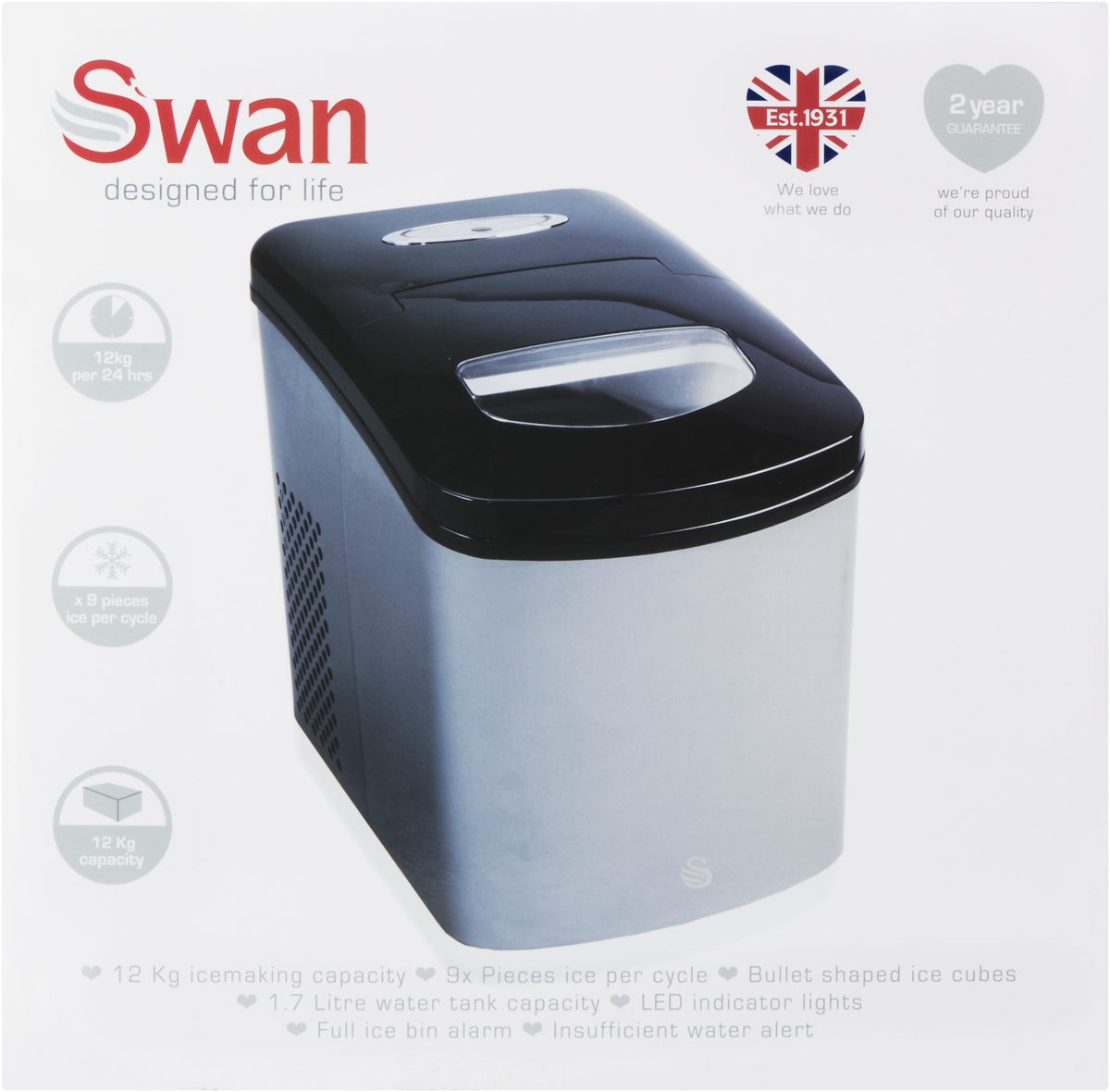 Swan 12kg Table Top Ice Maker SIM07S