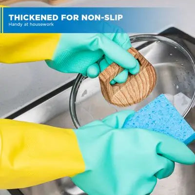 Kleaner Latex Gloves Large Yellow/Blue GSH019
