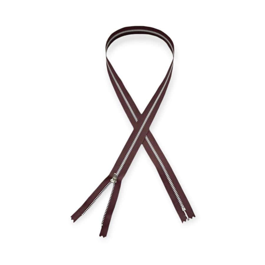 YKK ZIPS Habby YKK Metal Silver Zip DK maroon