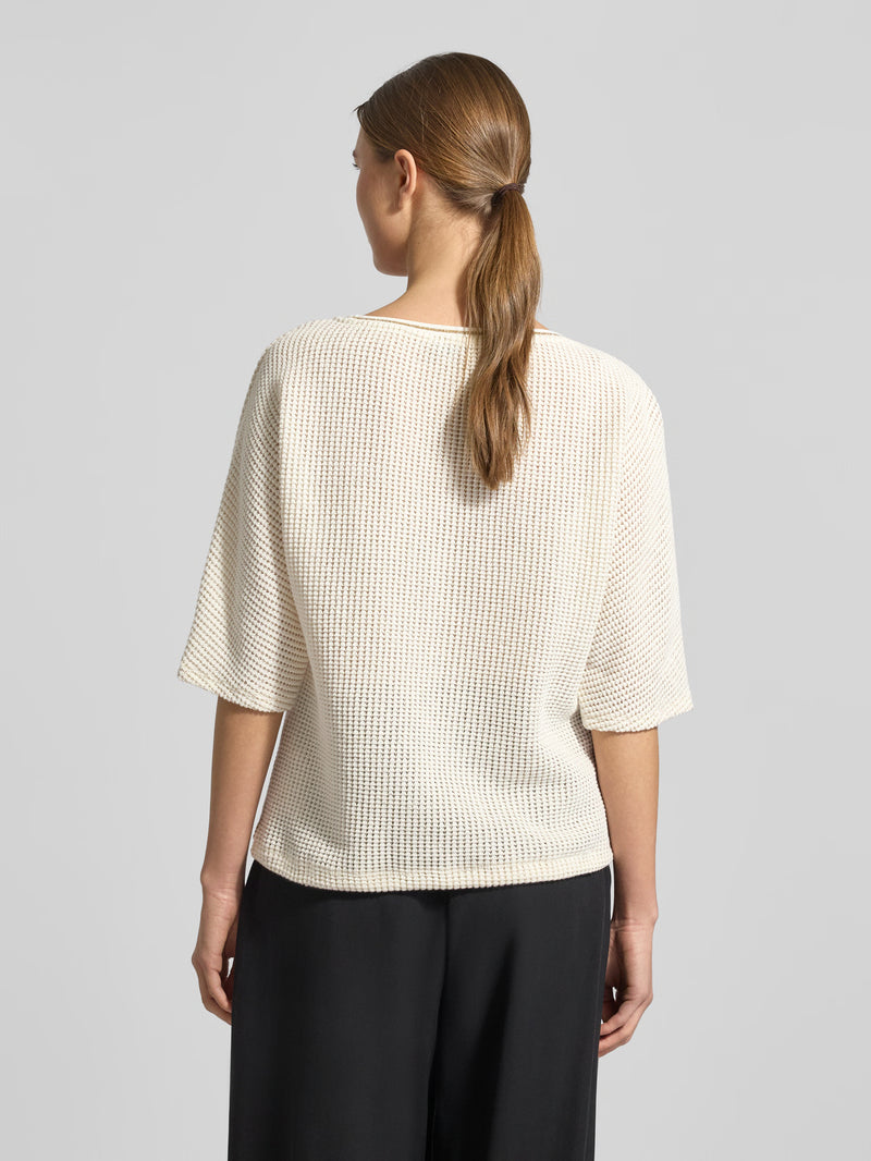 Betty Barclay Ladies Textured T-shirt With Drawstring-Off White 2728/1730