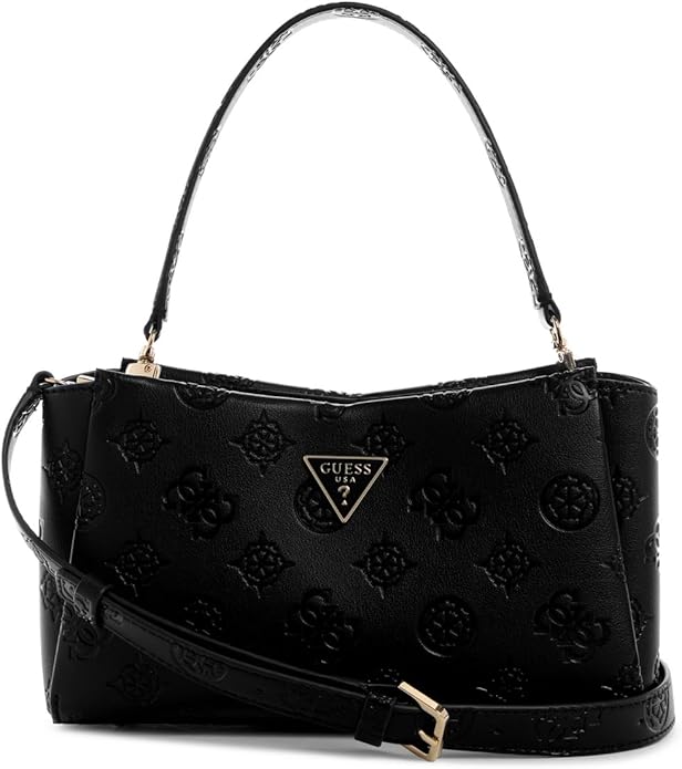 Guess Tisha Debossed Peony Crossbody Black Logo PD776412