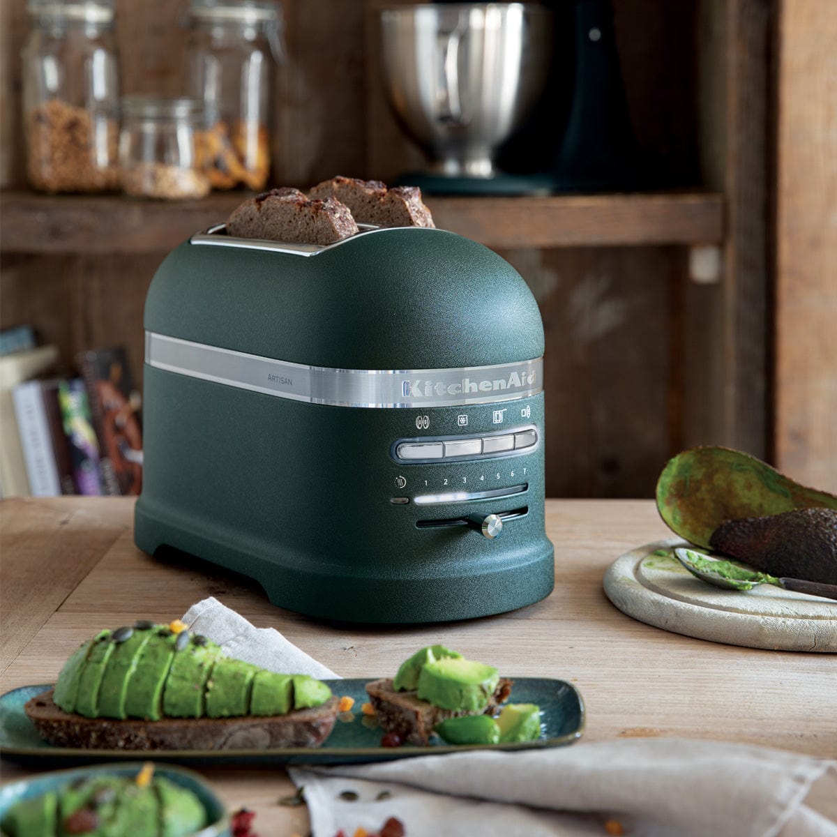 KitchenAid TOASTER KitchenAid Artisan 1250W 2 Slice Automatic Toaster Pebbled Palm 5KMT2204EPP (4777056239705)