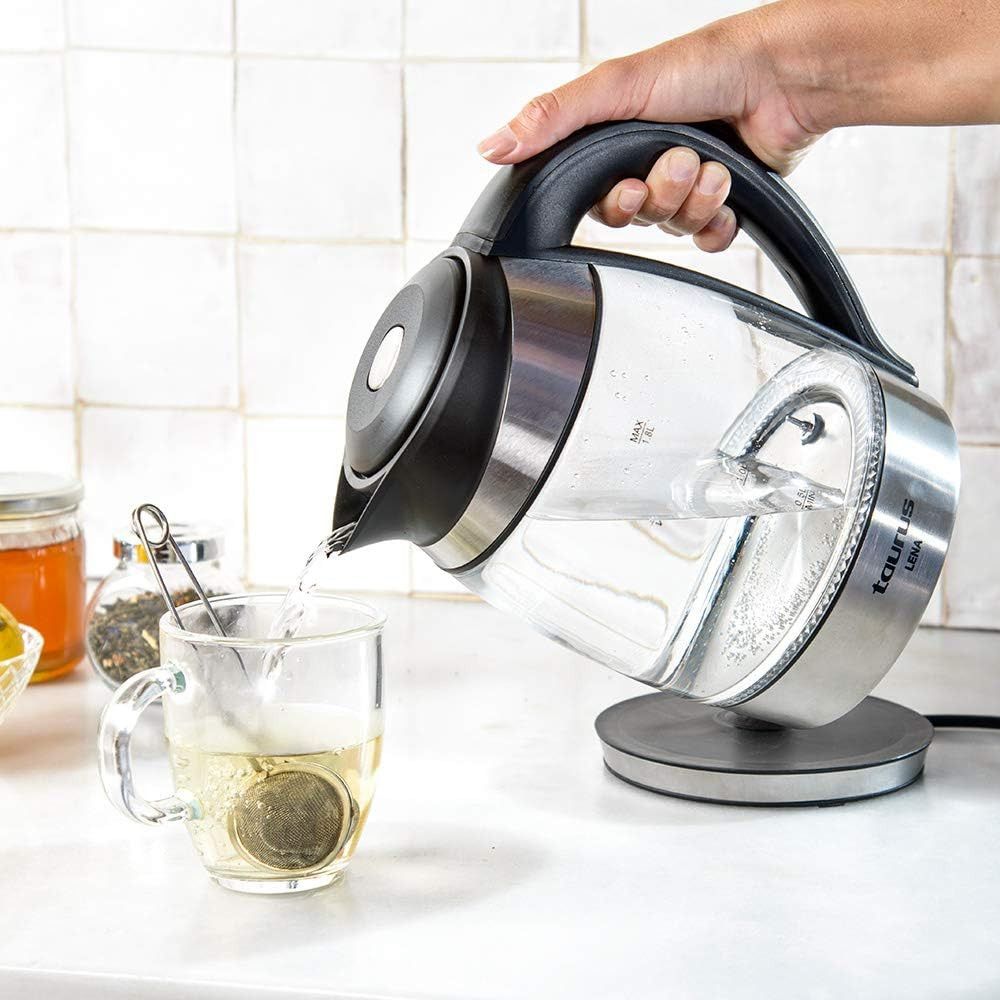 Taurus Kettle Digital 360 Degree Cordless Glass Black 1.7 Litre 2200W Lena.