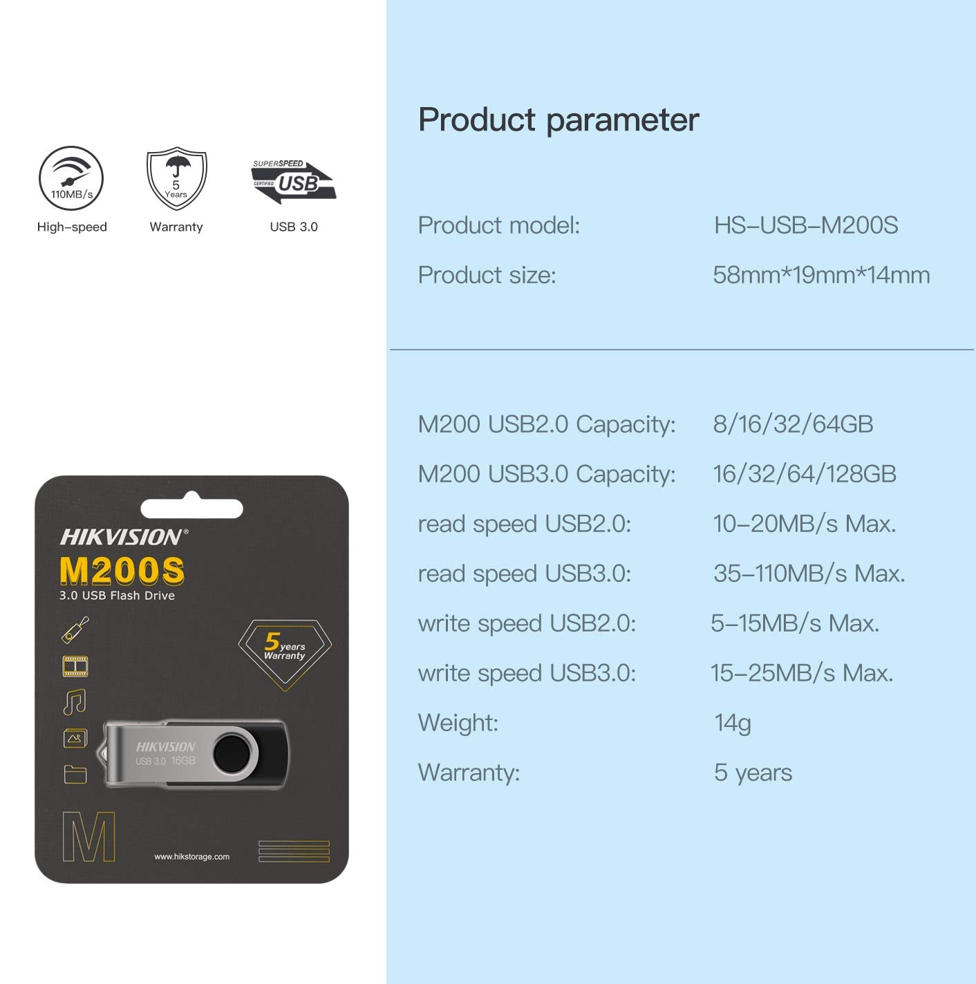 HIKVISION USB 2.0 16GB Flash Drive Ultra Memory Stick Jump Drive Solid State USB Drive Portable Metal Thumb Drive for Storage and Backup(Black)