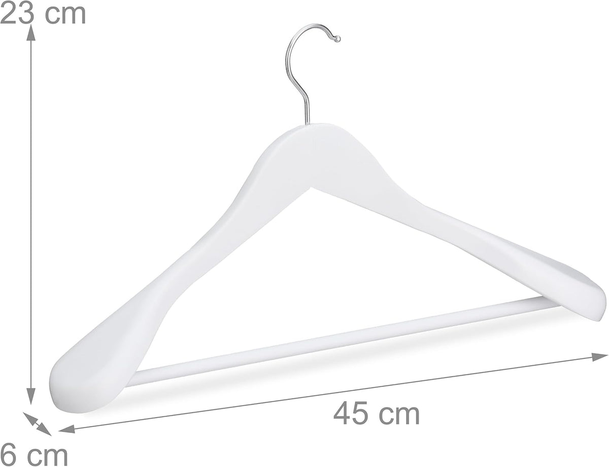 Danny Home Wooden Clothing Hanger 44.5cm 1 Piece White WH015W.