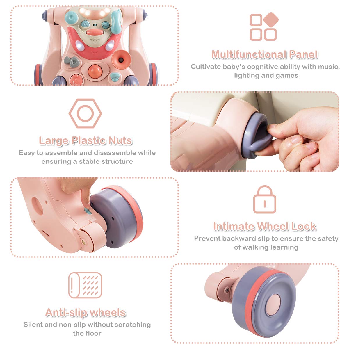 Baby 3 Stage Walker Pink 6912 - MHC World