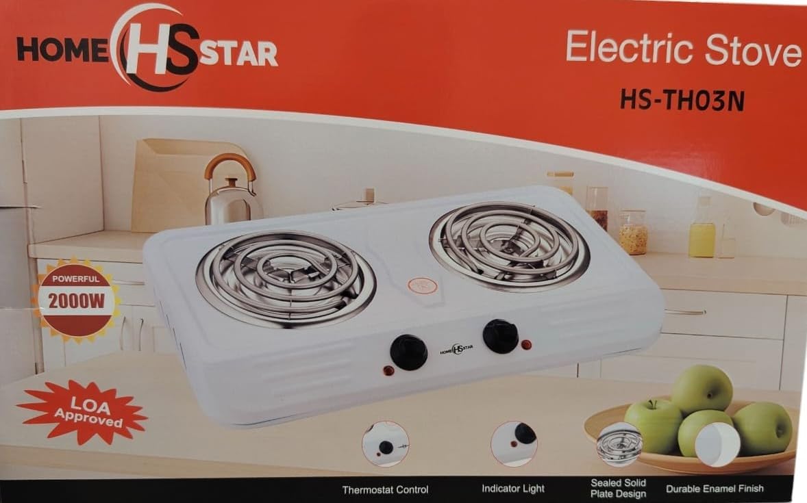 Homestar Electric Double Spiral Hotplate White HS-TH03N