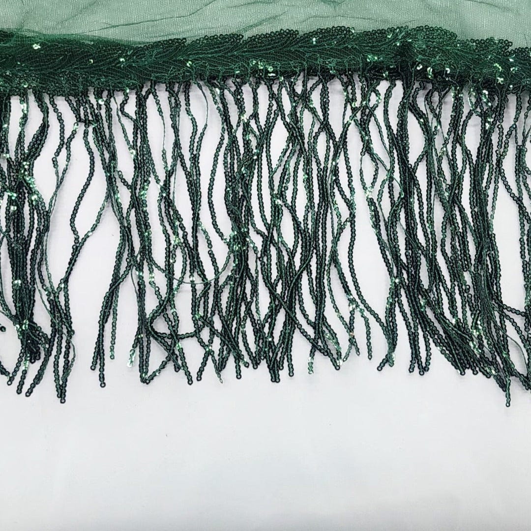 FRINGING HABBY Emerald Sequin Fringing 20 cm (7758543519833)