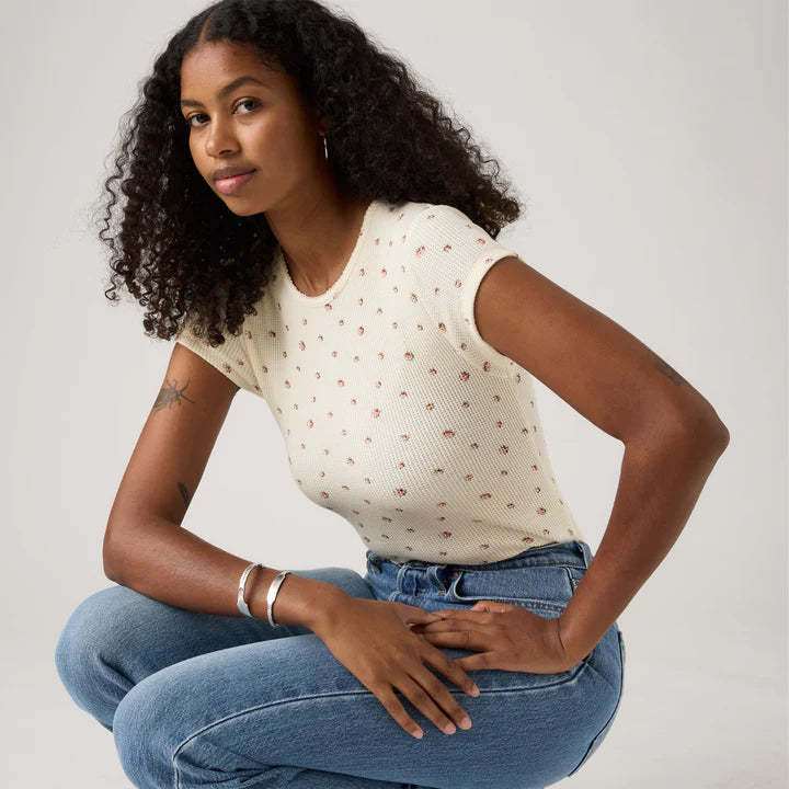 Levi's Women'S Dry Goods Waffle Cap-Sleeve Tee - Multi Colour