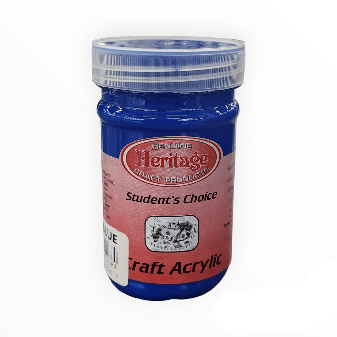 HERITAGE PAINTS Habby Heritage Craft Acrylic Paint Mod Blue 250ml (7483961376857)
