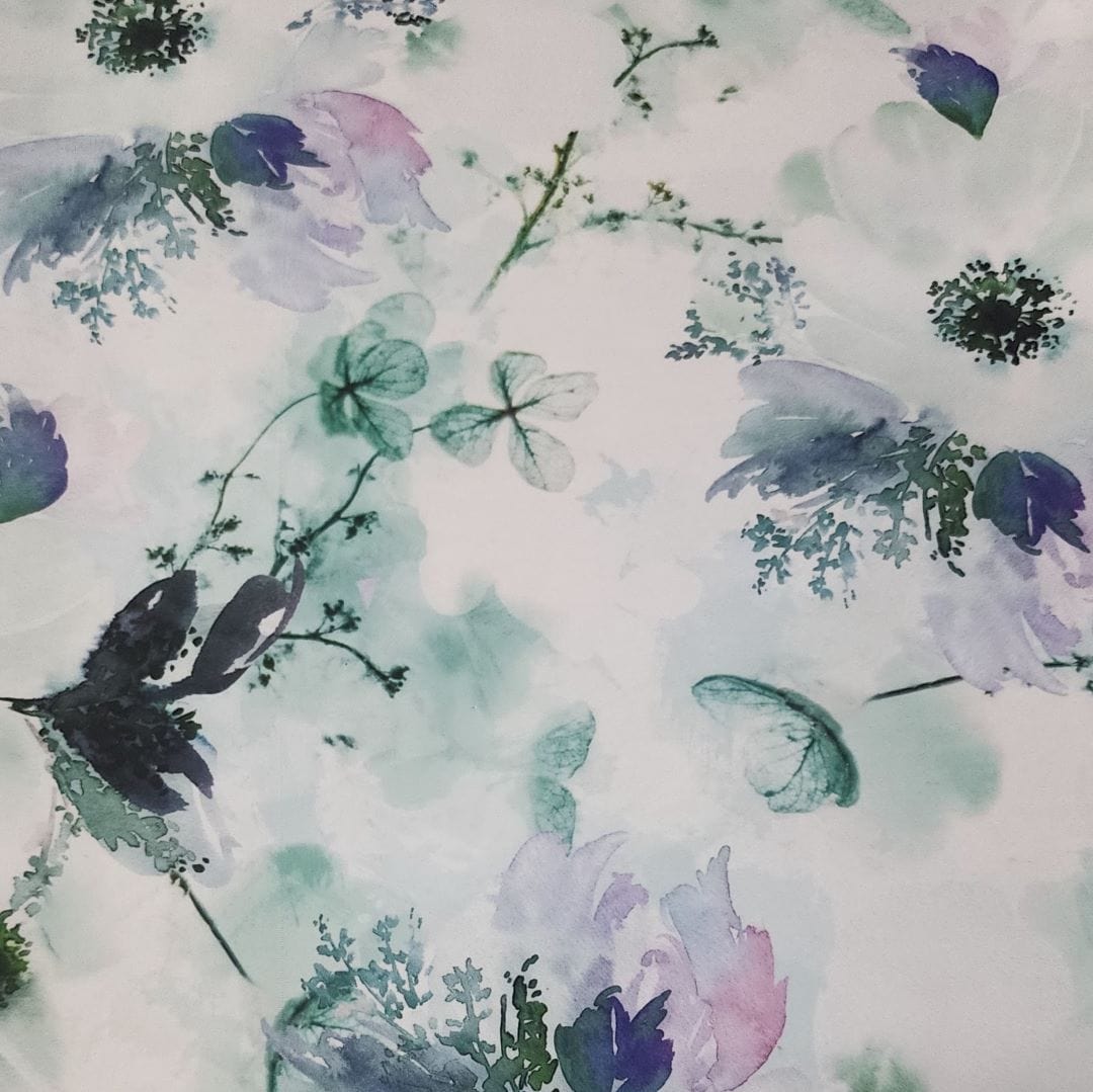 PRINTED SATIN Dress Fabrics Printed Floral Duchess Satin Fabric 150 (7334056525913)