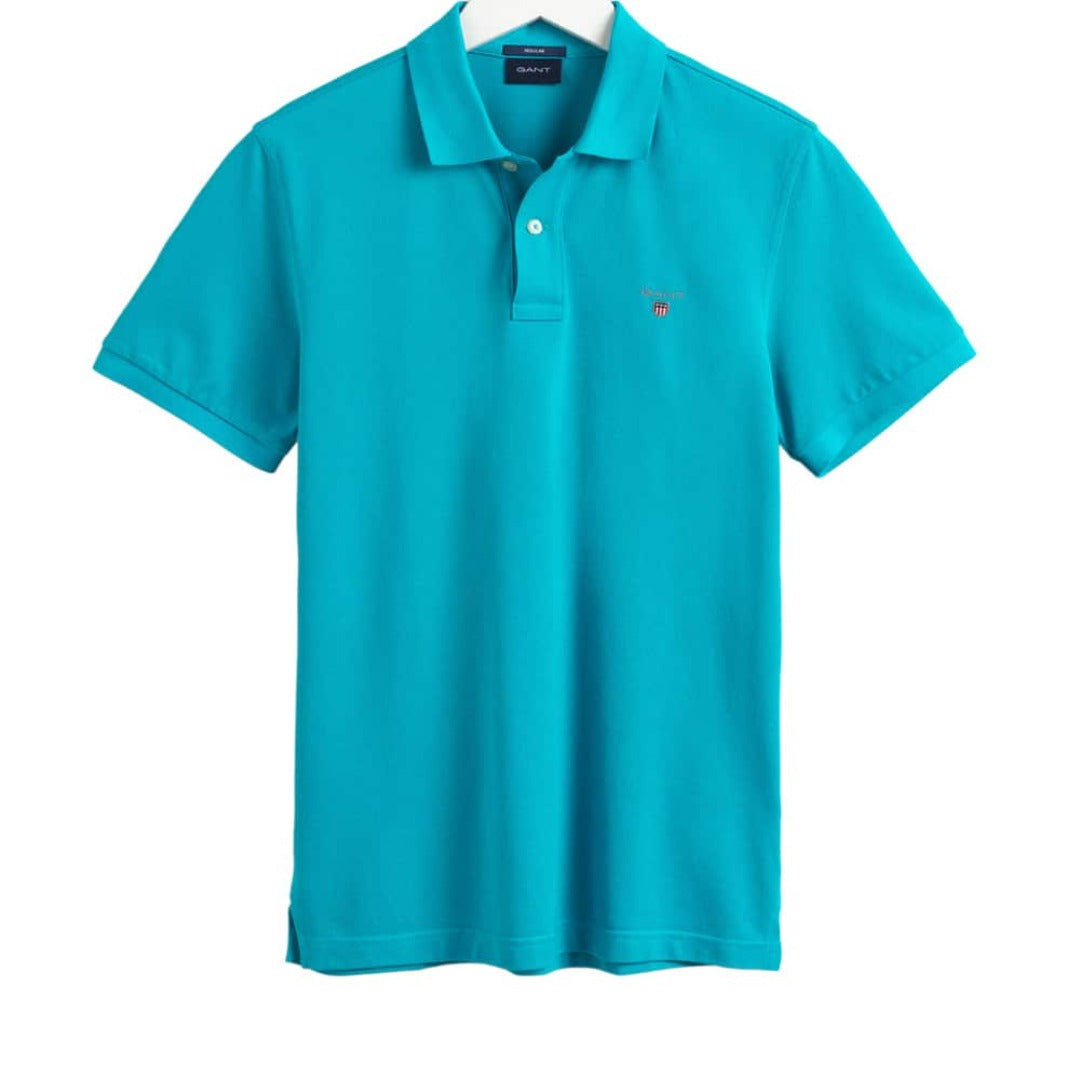 Gant Golf T Shirt Gant Pique Golfer Turquoise (7133408428121)