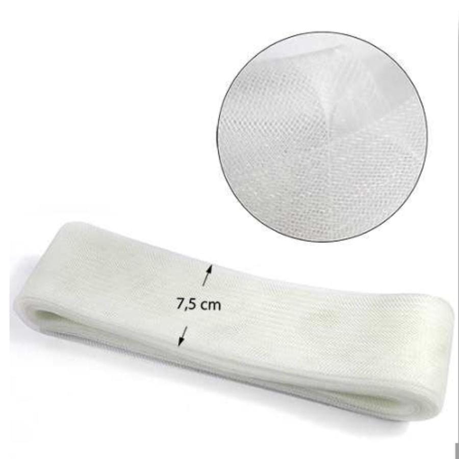 CRINOLINE Habby White Hard Crinoline 7.5cm (7880818393177)