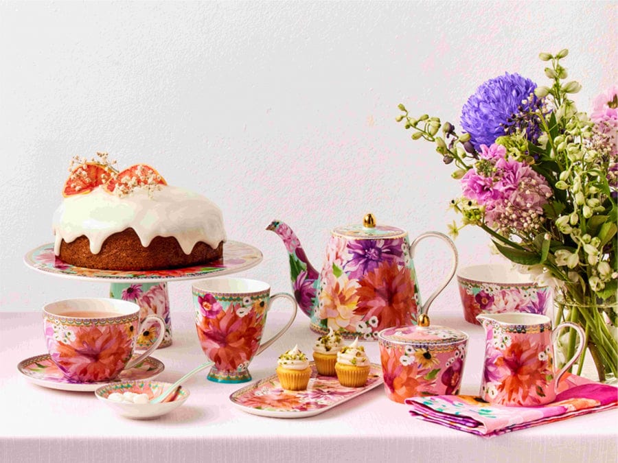 Maxwell & Williams MUGS Maxwell & Williams Dahlia Daze Footed Mug 300ML Sky 300ml HV0338 (7184861593689)