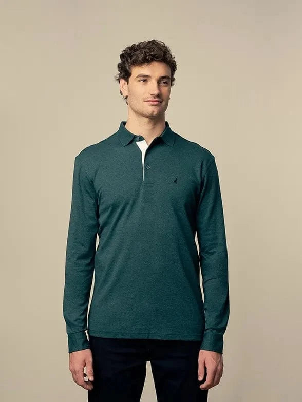 Polo Golf T Shirt Polo Mens Double Yarn Long Sleeve Golfer Fatique