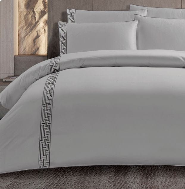 Egyptian Cotton Duvet Cover Egyptian Cotton 400 Thread Count Roberto Silver Duvet Cover Set (7497981853785)