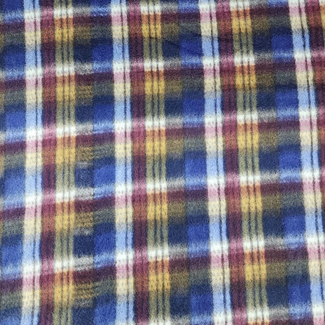 Fleece Habby Printed Polar Fleece Fabric Plum/Navy/Gold 150cm (7487634636889)