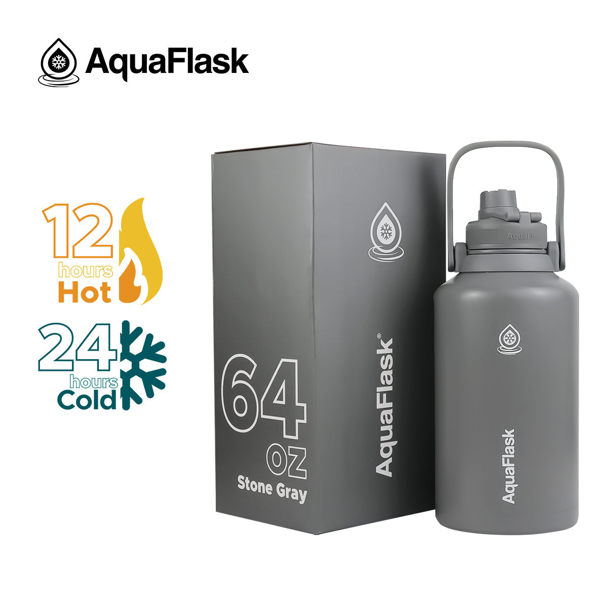Aquaflask Regular 1.9 Liter Flask Stone Grey AF-AG01