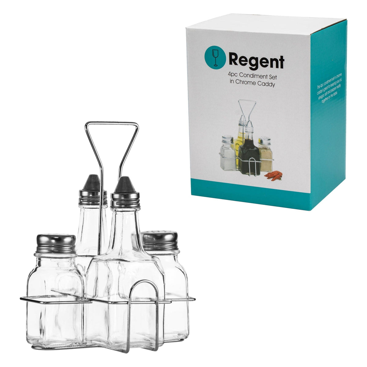 Regent SALT & PEPPER Regent Glass Condiment 4 Piece 10025
