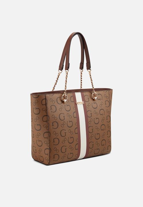 Guess Ladies Handbags Guess Women's Brecken Tote Cocoa (7795123945561)