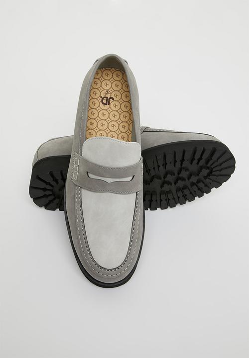 Jonathan D Shoes Jonathan D Penny Moccasin Nubuck-Grey (7152405413977)
