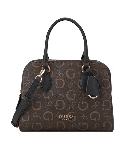 Guess Ladies Handbags Guess Women's Bag Delphina Satchel Brown (7795089244249)