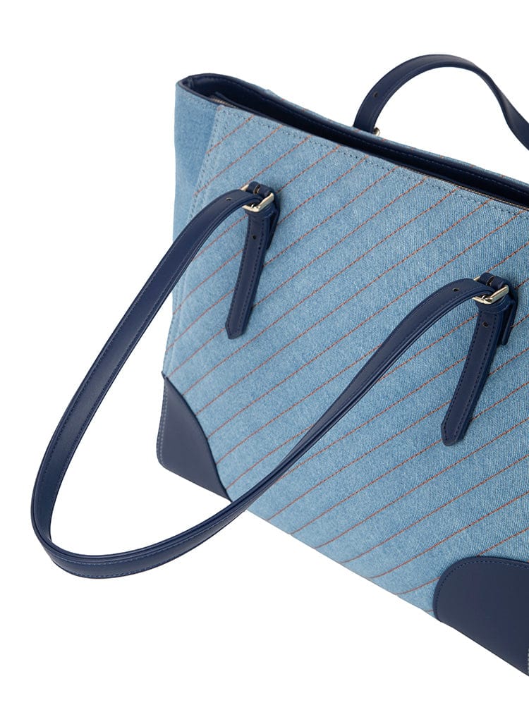 Polo Handbag Polo Denim Quilt Tote (7230543036505)