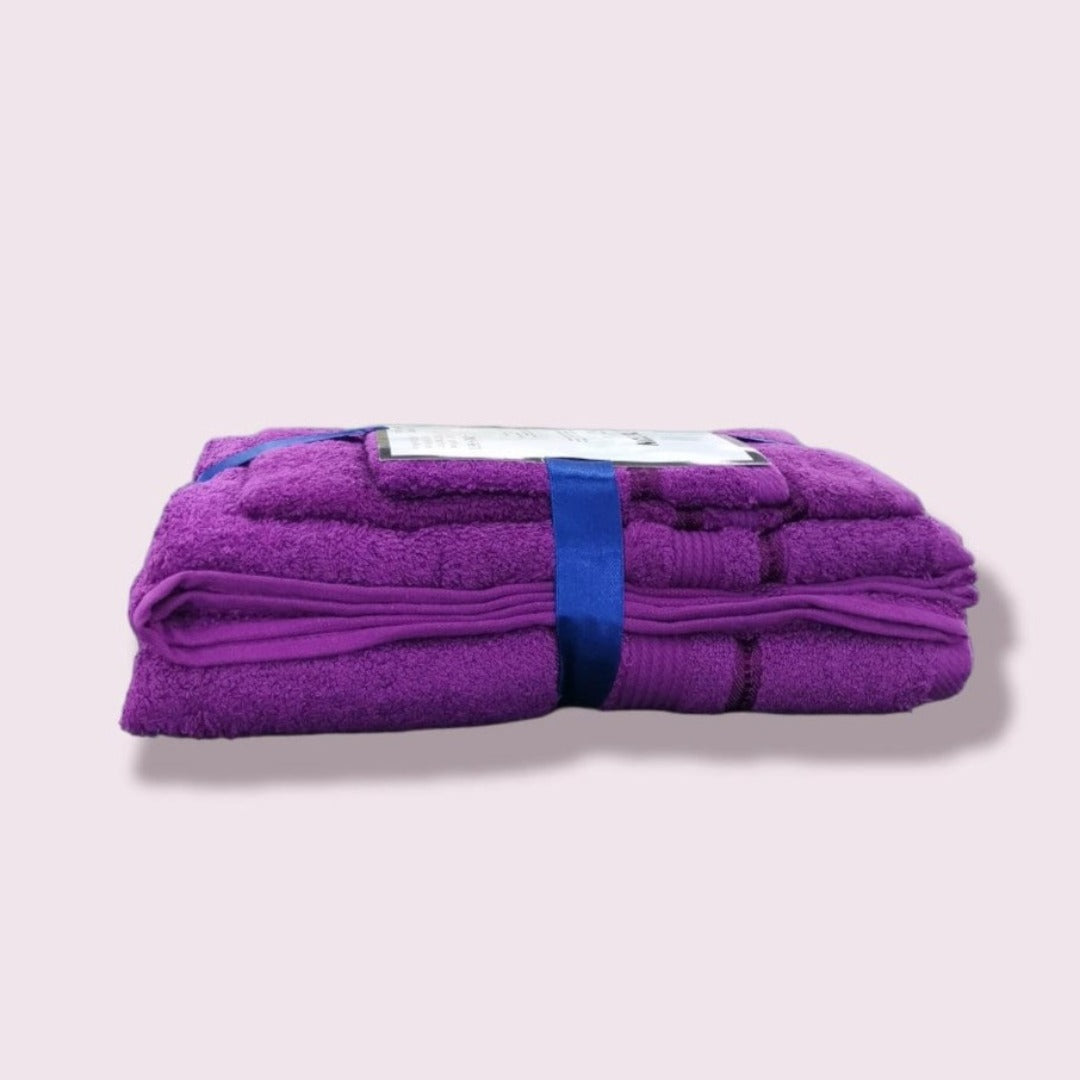 One Homechoice TOWEL Pure 100% Cotton Towels Set 4 Piece Purple (7226186235993)