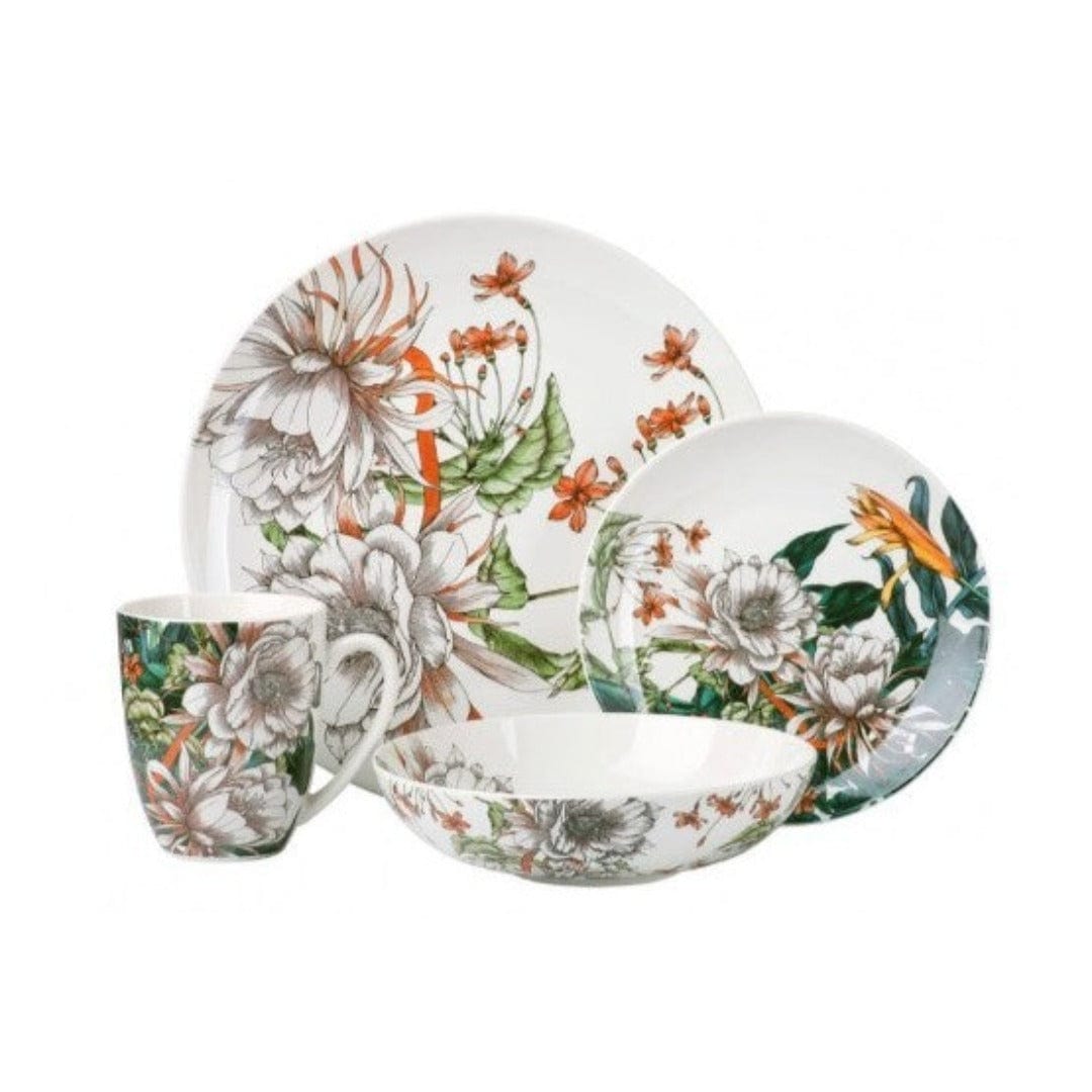 Maxwell & Williams Dinner Plate Maxwell & Williams Night Garden Coupe Dinner Set Flower 16 Piece II0115 (7150228013145)