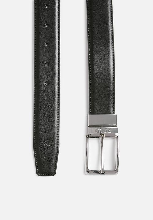 Polo Belts Polo Landon Coated Leather Belt - Black/Light Brown (7781712592985)