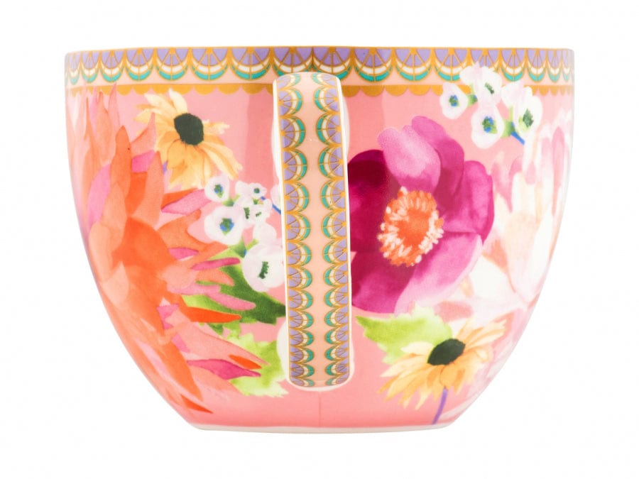 Maxwell & Williams MUGS Maxwell & Williams Dahlia Daze Breakfast Cup & Saucer 400ML Pink 400ml HV0356 (4719877324889)