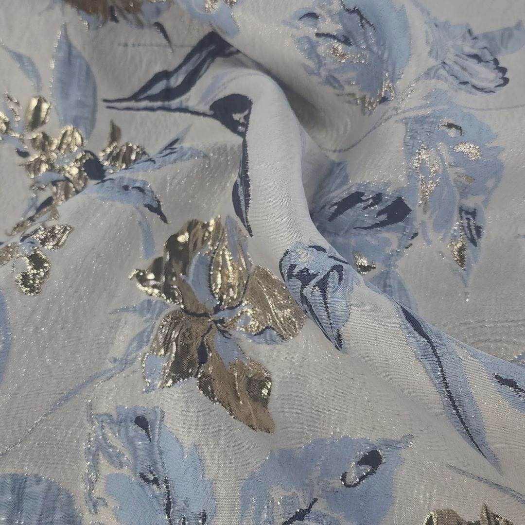 BROCADE Dress Fabrics Brocade Fabric 150cm Navy (7419199258713)