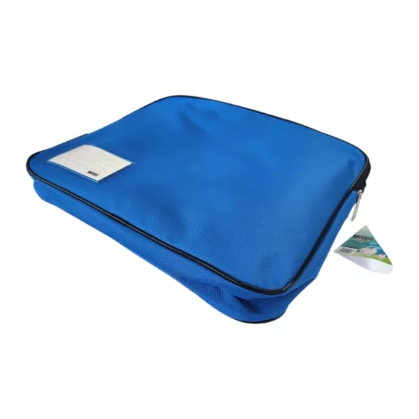 Meeco Gusset Book Bag Canvas Navy Blue