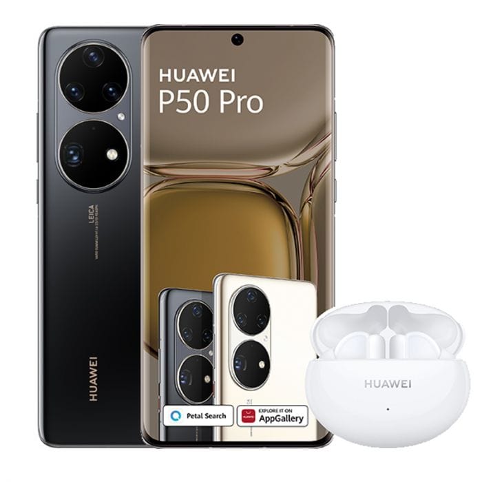 Huawei Smart Phones Golden Black Huawei P50 Pro 256GB Dual Sim + Freebuds 4i (7024555655257)