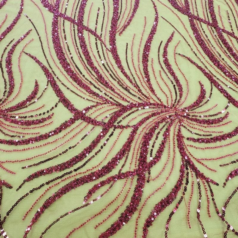 BRIDAL LACE Dress Fabrics Kenzi Beaded Lace  Fabric Red 130cm (7478109536345)